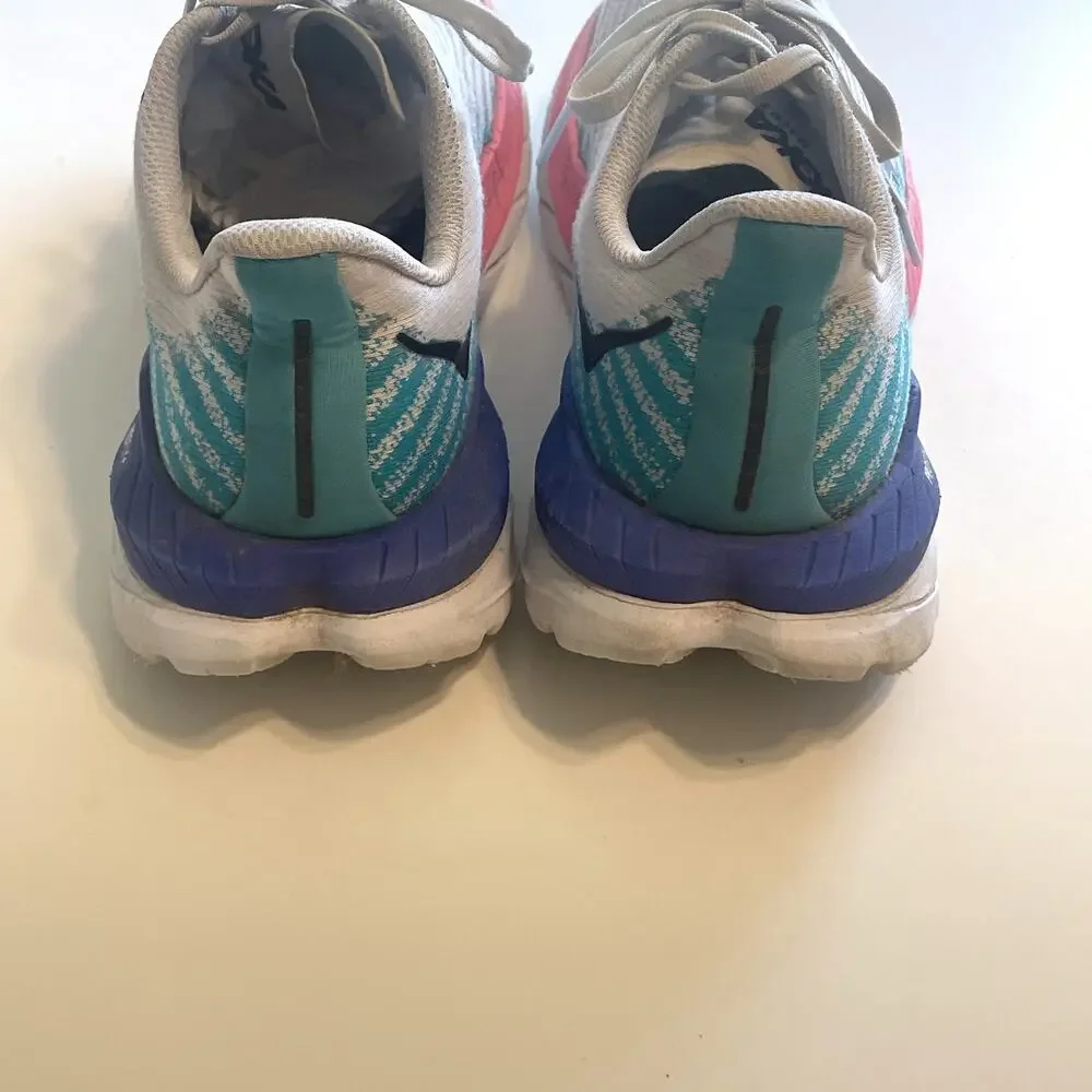 Hoka Mach 5 White Flame Running Shoes Womens Size 10.5 Sports Gym Workout